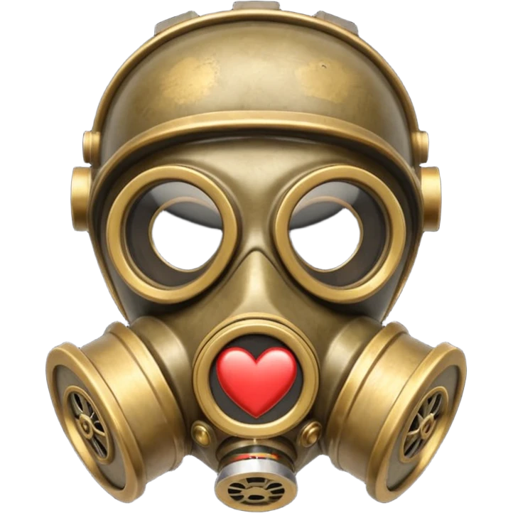 Death Korps Of Krieg Gas Mask Heart Steampunk Clone Army style love heart emoji