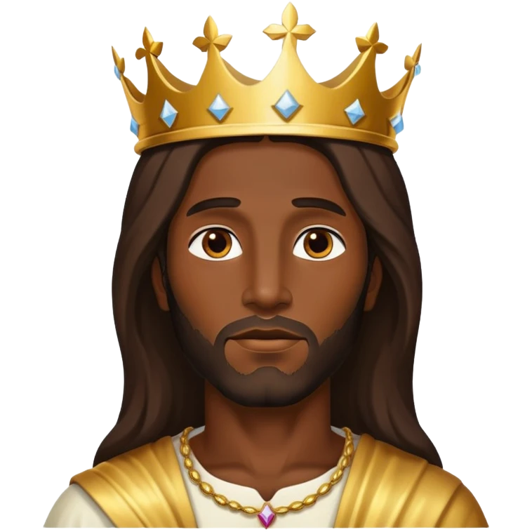 Dark skin christ Jesus in gold crown ascending  emoji