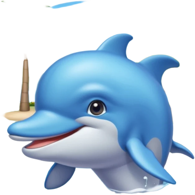 dolphin with hat one in park  emoji