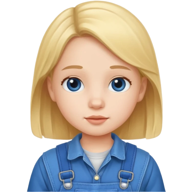 Little Girl wearing blue Overalls emoji