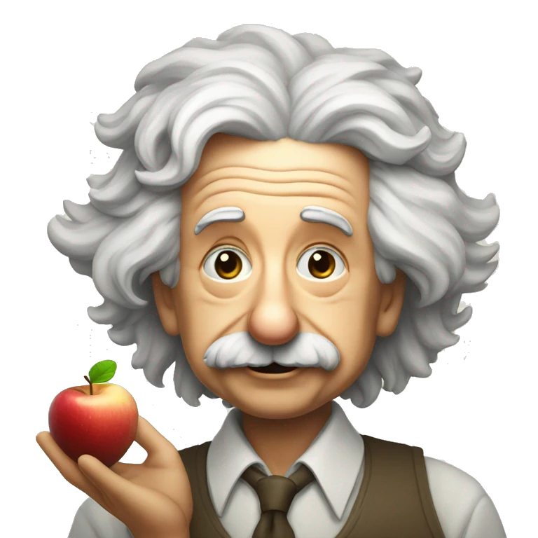 albert einstein y la manzana emoji