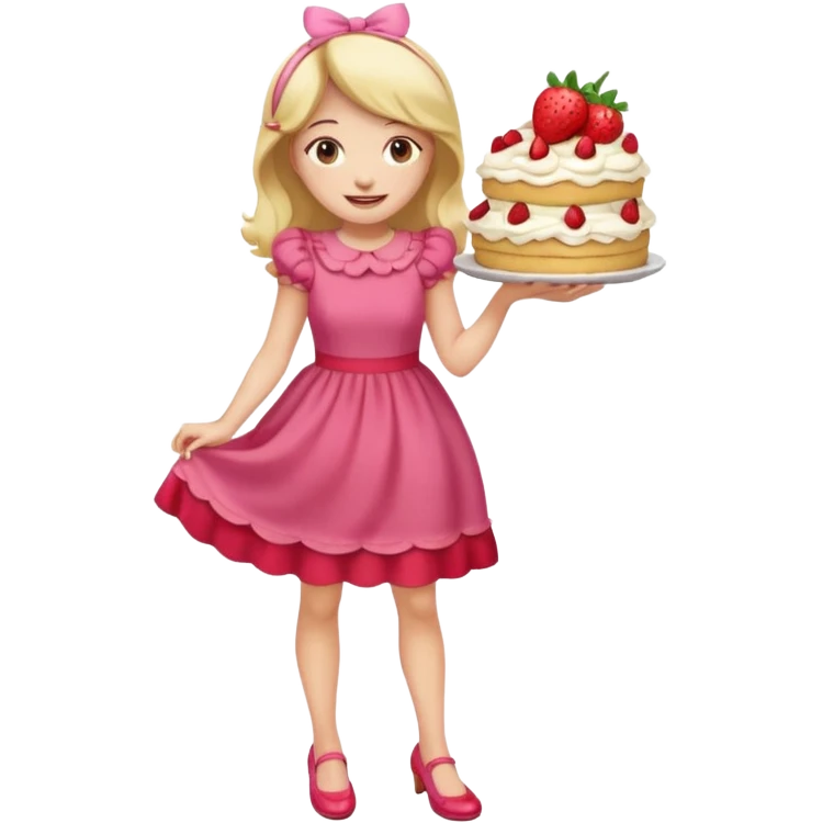 pretty and cute modern day strawberry shortcake full body with red shoes emoji emoji