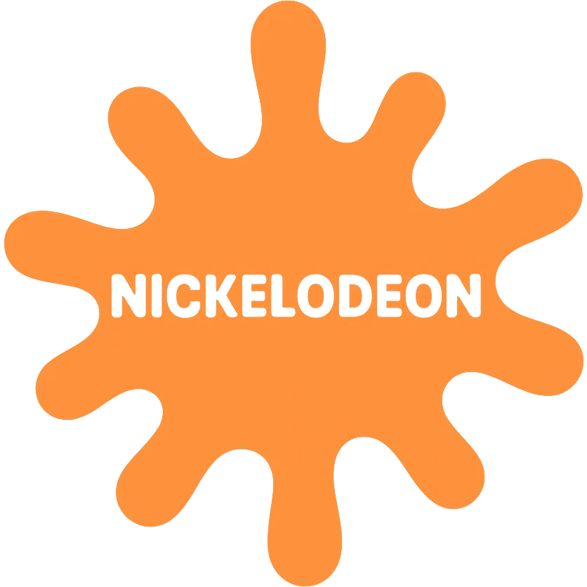 clean vector-style icon of Nickelodeon logo, fun and youthful, orange and white emoji