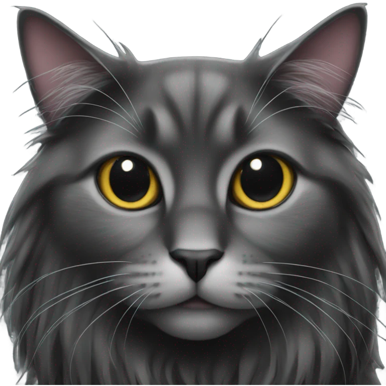 long haired black cat emoji