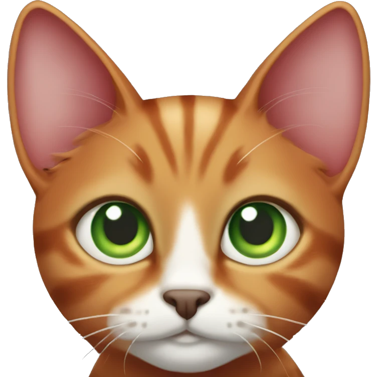 Red Flap-eared cat, green eyes emoji