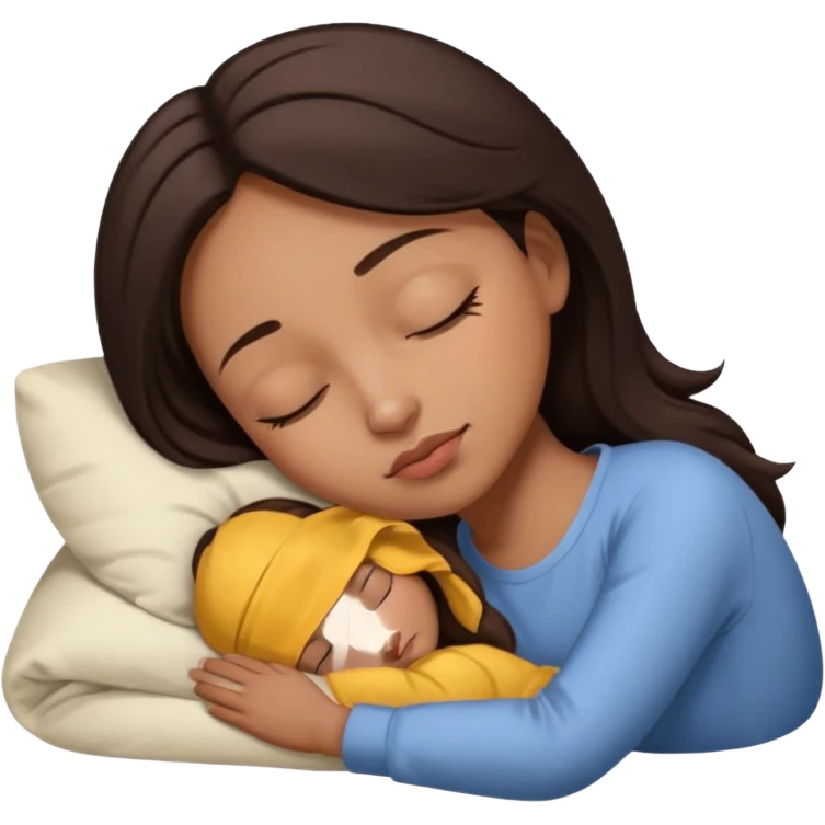 Dormir cabelo preto pele morena clara mulher dormindo emoji