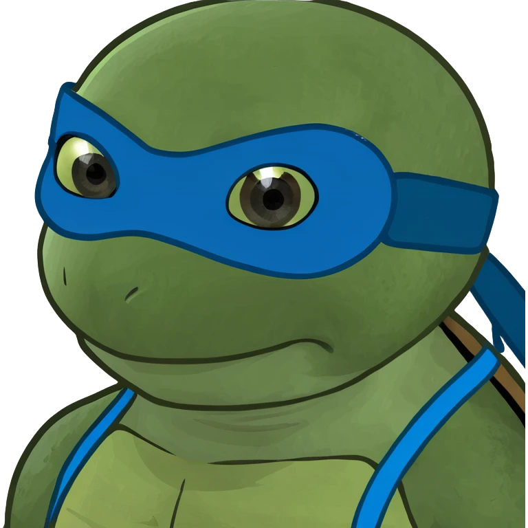 ninja turtle wearing blue eye mask emoji