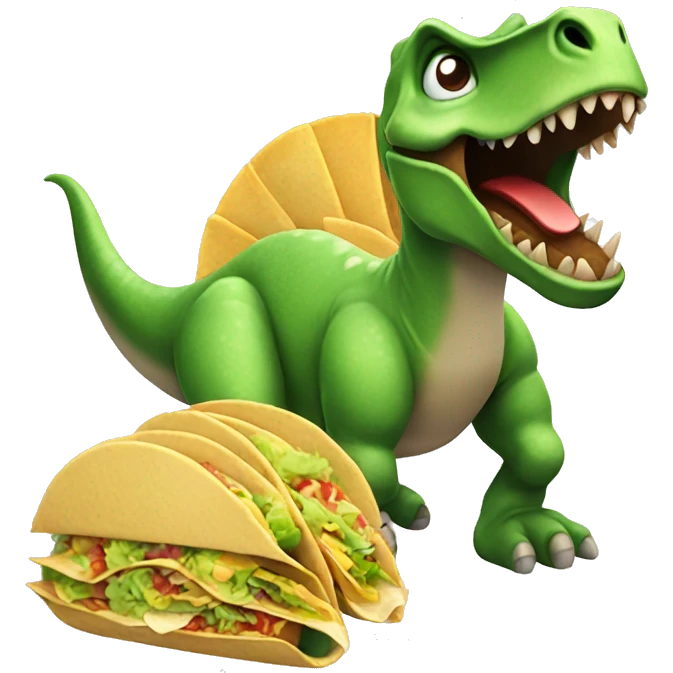 Dinosaur with tacos  emoji
