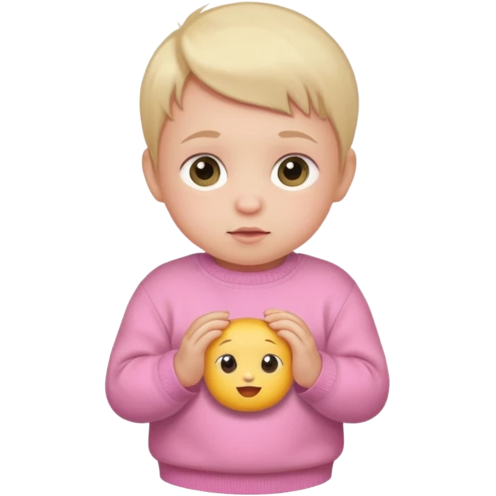 baby wearing a pink sweater emoji