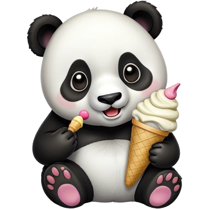 Panda eating ice cream emoji
