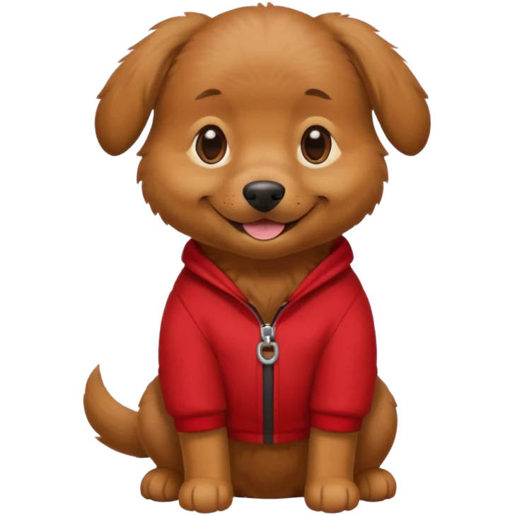 a dog with legs and arms with red clothers on emoji