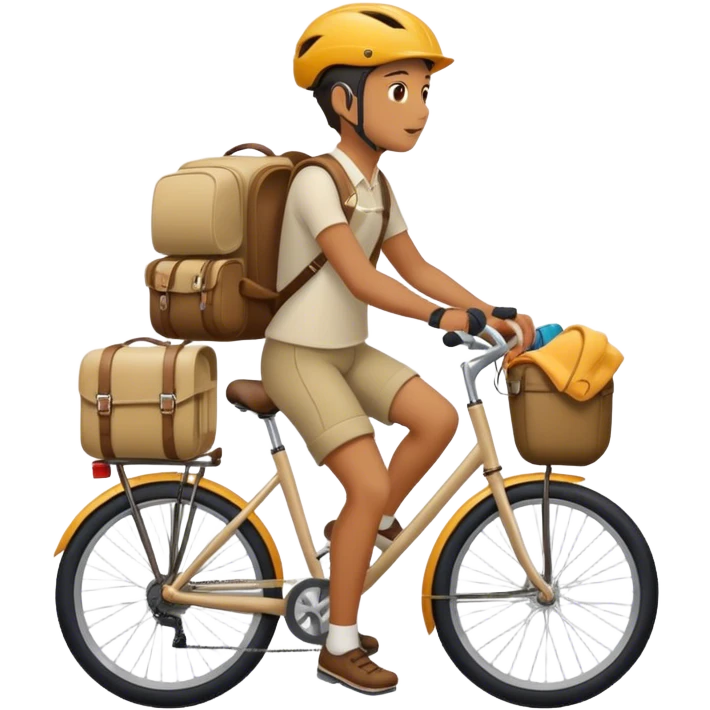 Cicloviaggiatore bici carica  emoji