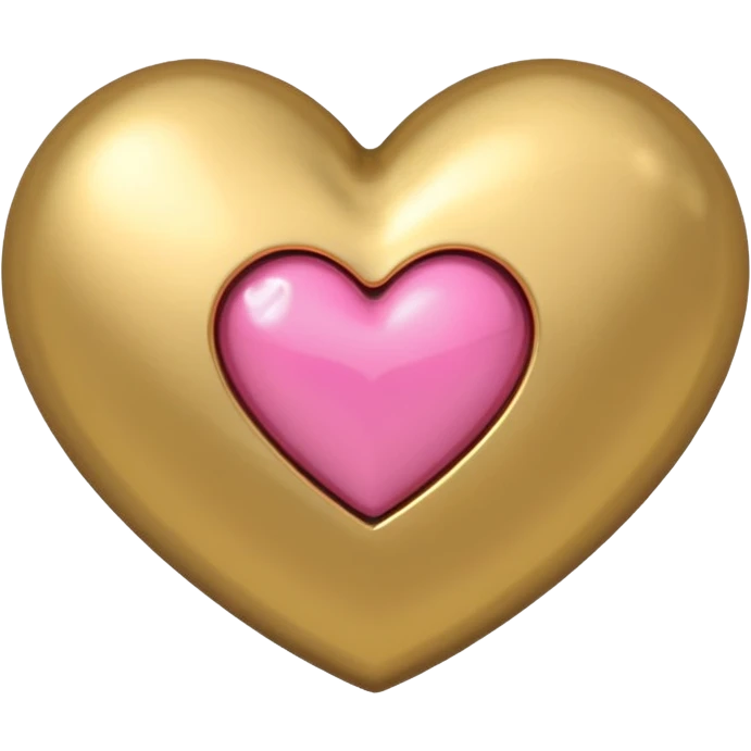 gold heart with one mini pink heart inside of it  emoji
