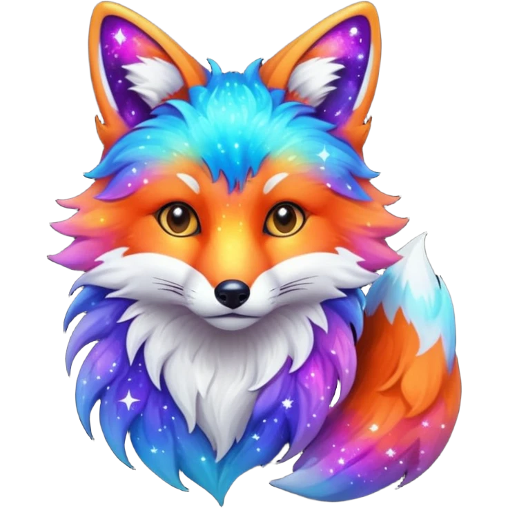 a galaxy print fox emoji