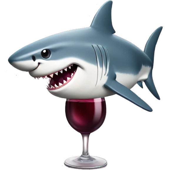 shark with wine emoji
