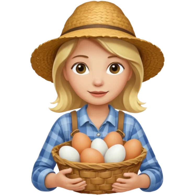 a portrait of farmer girl collect eggs



 emoji