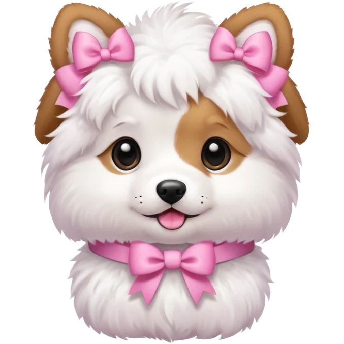Puppy with pink bows emoji