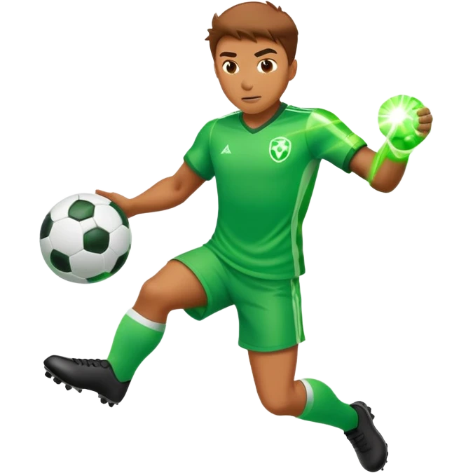 soccer player being hit by a laser beam emoji