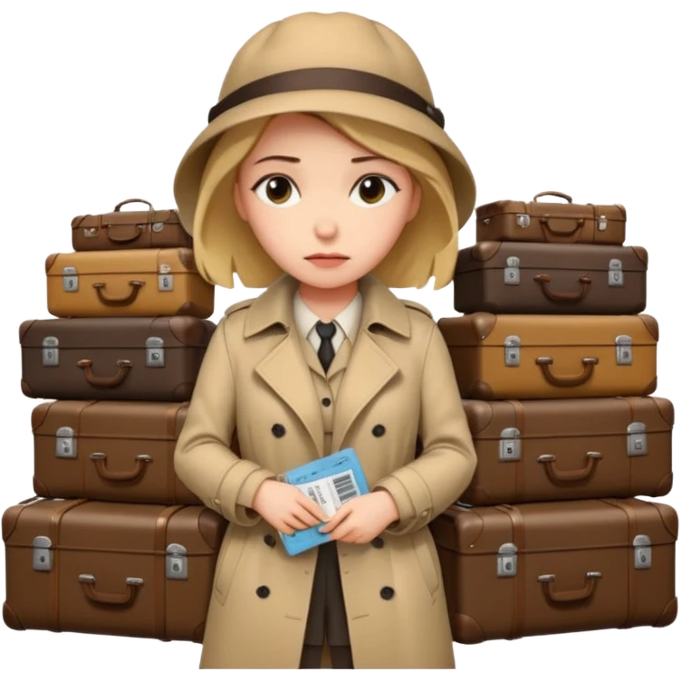 캐리어가 많아 슬픈 여자 emoji