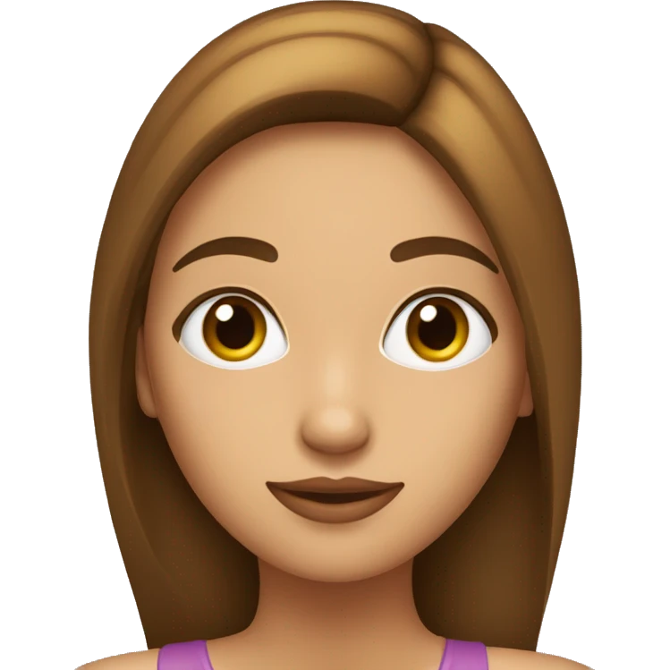 una chica, pelo largo, con ojos marrones y piel blanca emoji