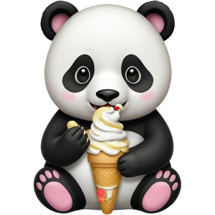 Panda eating ice cream emoji
