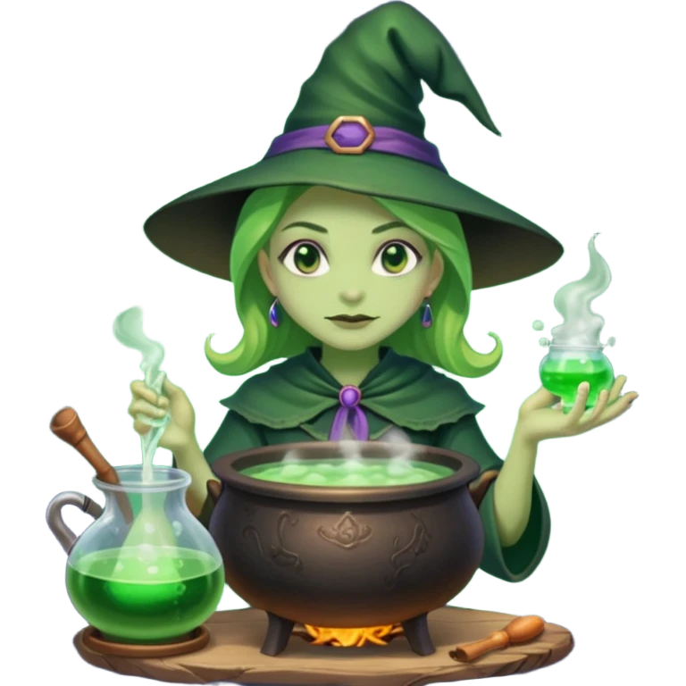 green witch cooking potion emoji
