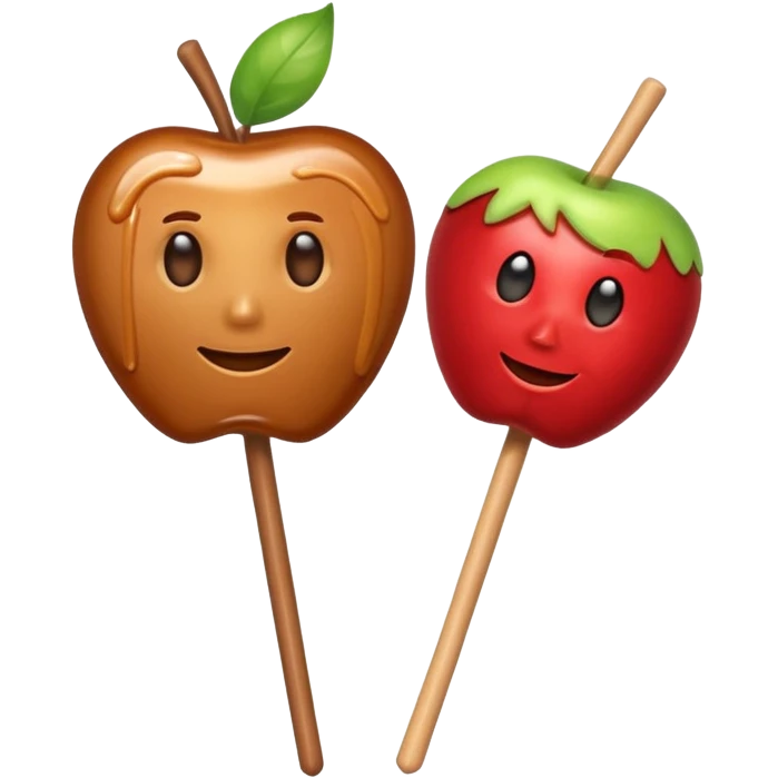 Caramel apple on a stick emoji