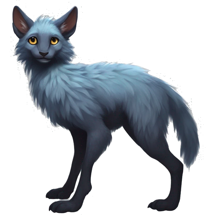  Cute Edgy Realistic Rare Fantasy Fluffy Slim Vernid-Trico-Melprin-species by LiLaiRa, by Falvie, full body emoji