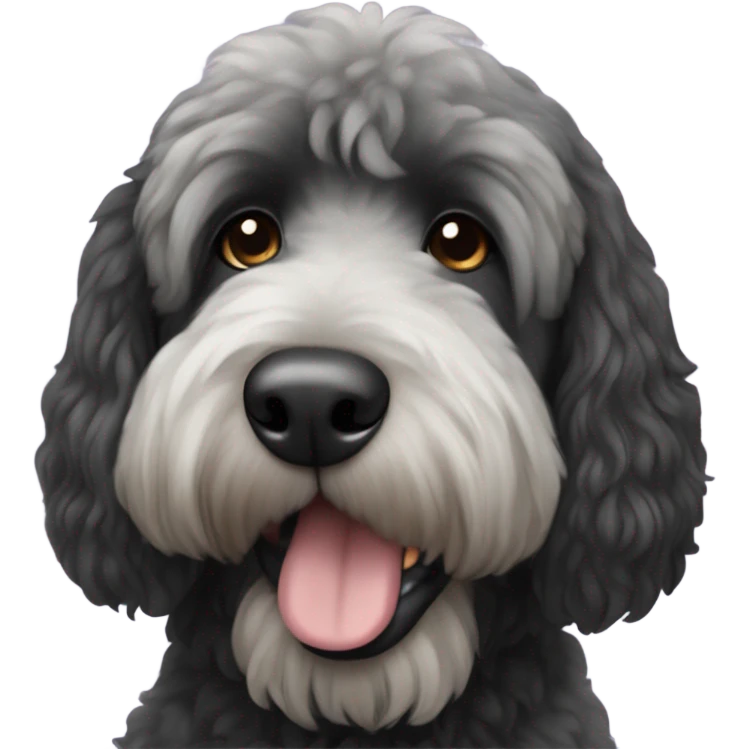 Full picture of Black st berdoodle dog emoji
