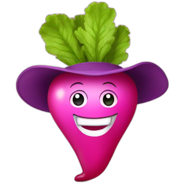 radish with hat emoji