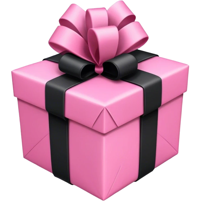 Pink Gift wrapped in a lot of black rope emoji