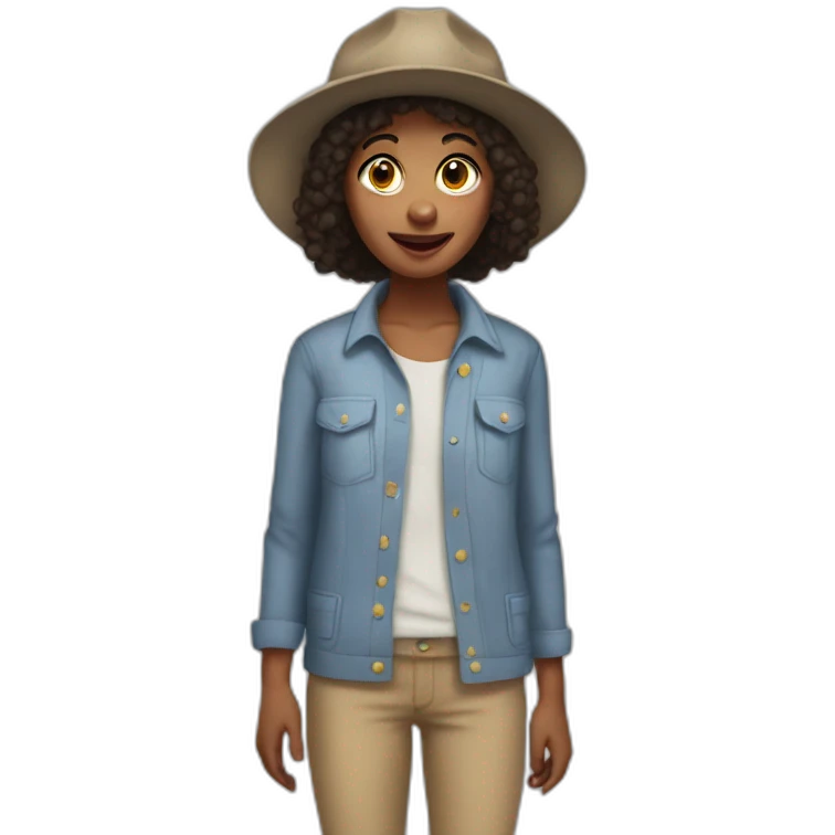 Girl dressed as Stanley from holes emoji