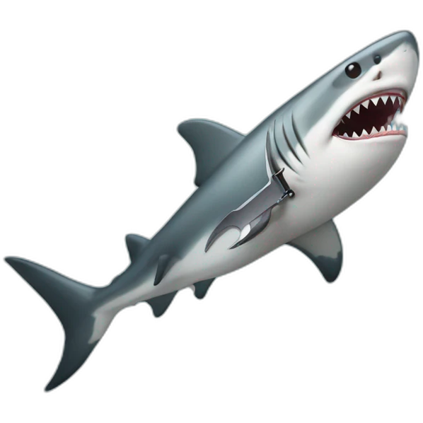 Shark with a knife emoji