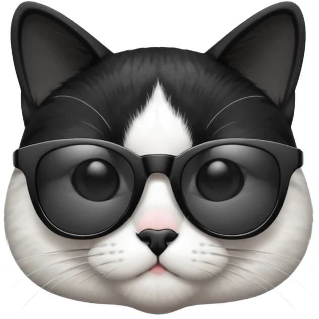 black and white Cat with sunglasses emoji