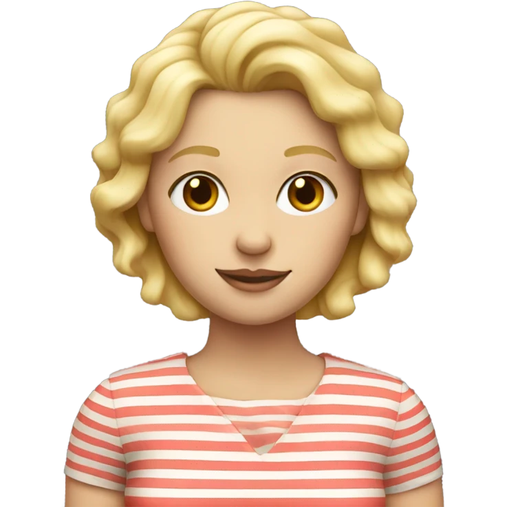 Blonde lady in striped top emoji