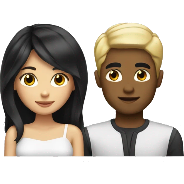 blonde girl with black hair guy emoji