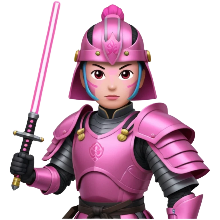samurai with laser sword, pink emoji