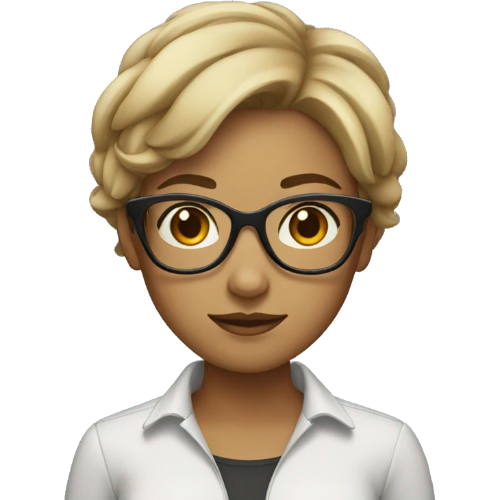 Girl with a glasses short hair emoji