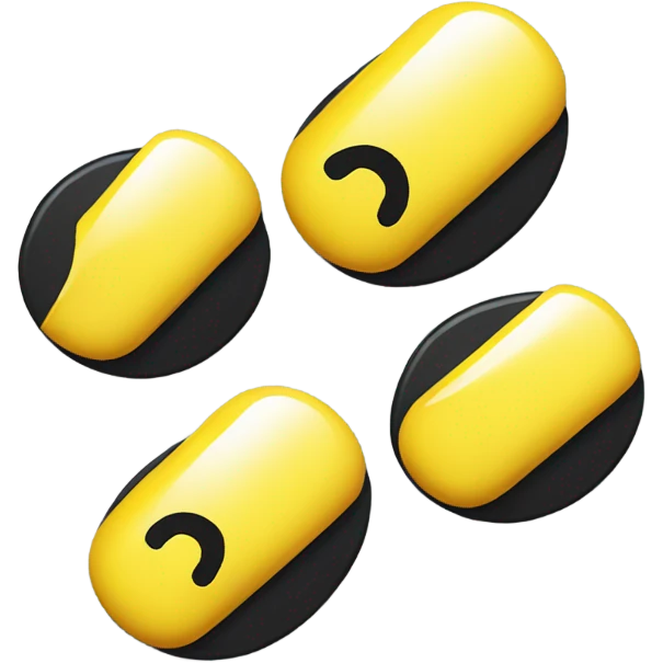 Nails painted yellow with middle nail painted black  emoji