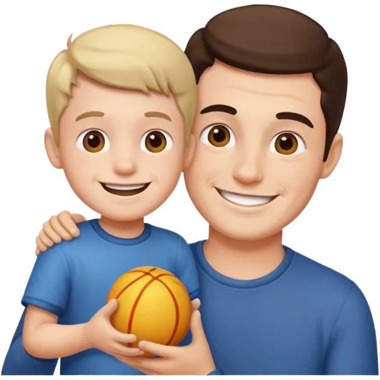 Uncle and nephew playing emoji