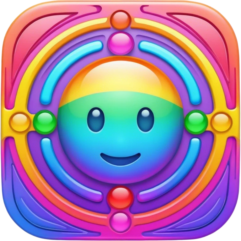 Psychedelic colored Border line emoji