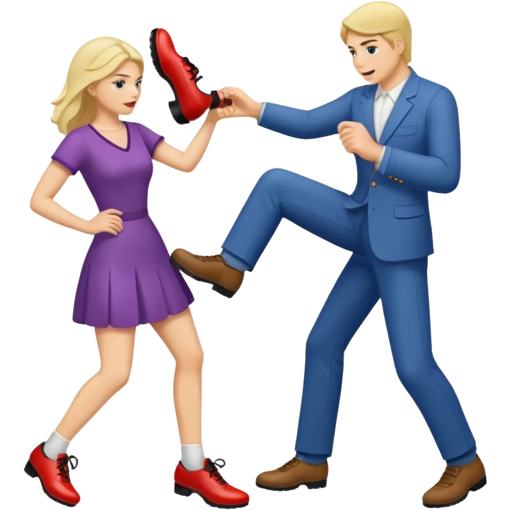 Woman hitting man with a shoe  emoji