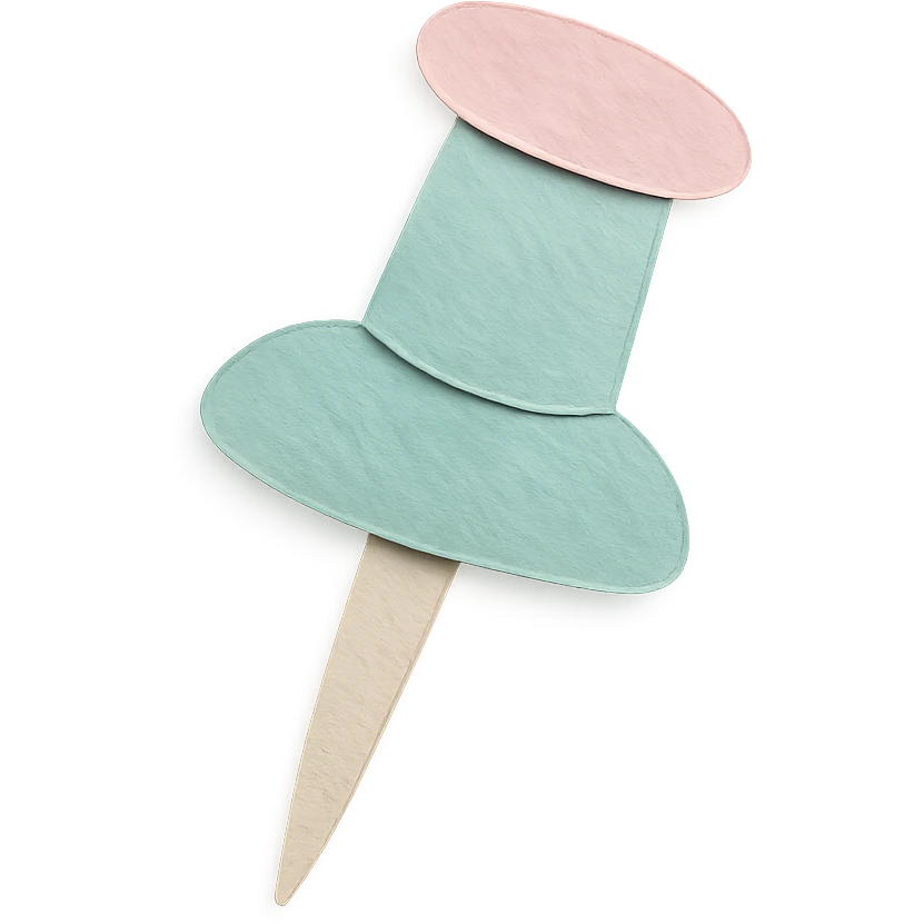 soft pastel miniature push pin icon for planners emoji