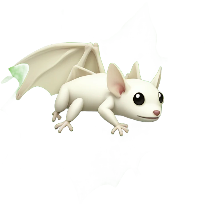 Honduran white bats on green leaf emoji