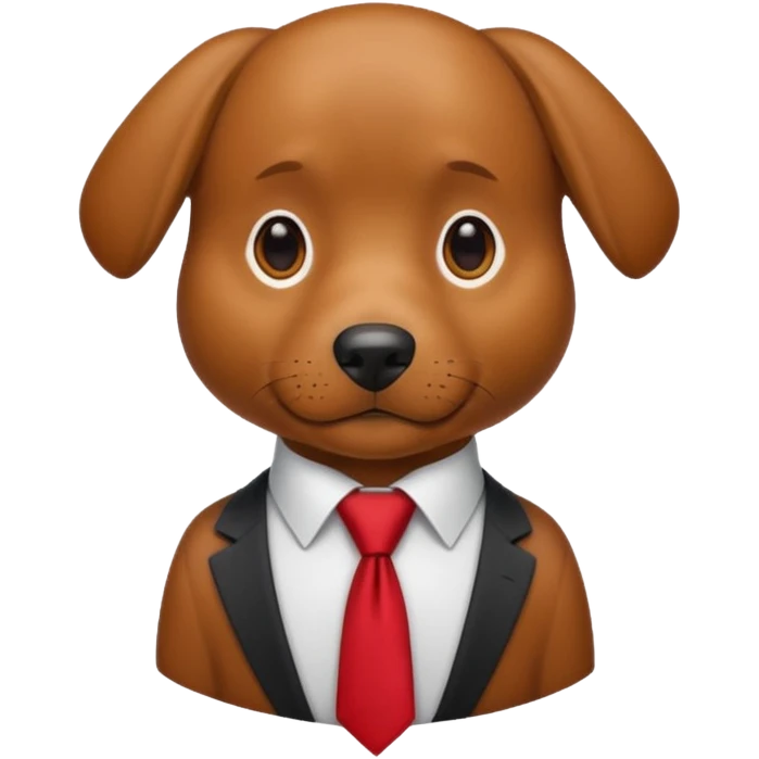 brown dog with red tie,white shirt emoji