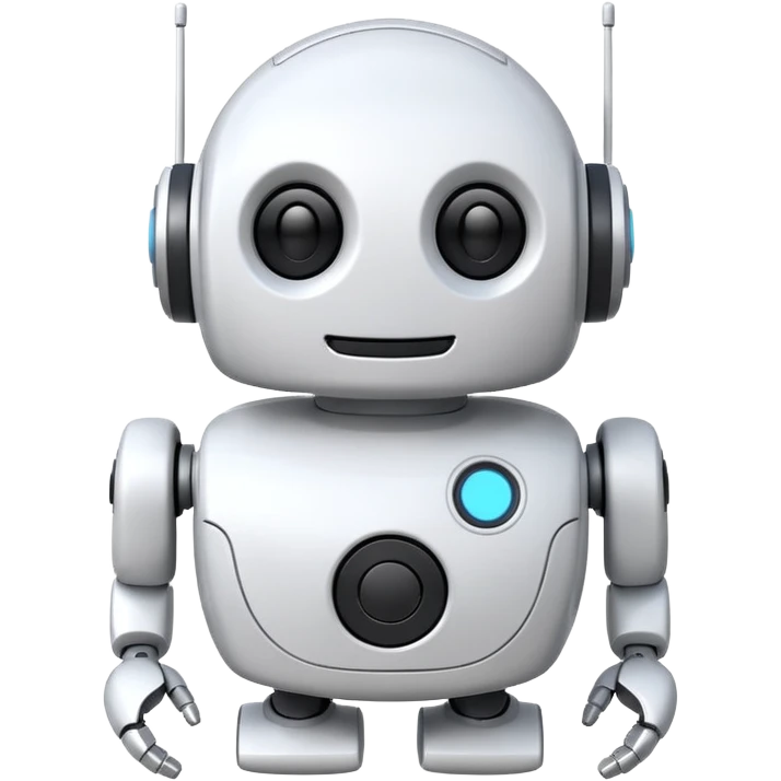 robot cartoon simple kid toy white innocent funny gudget friendly smiley round adorable music emoji