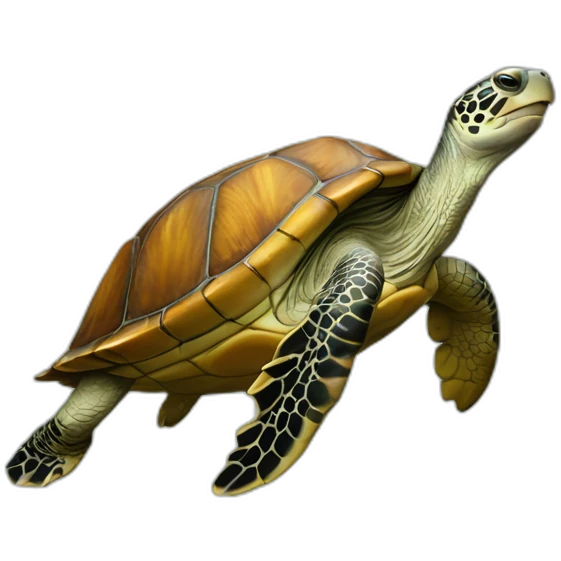 Tortue sur un dauphin emoji