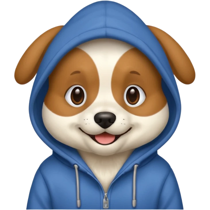 Dog wearing a hoodie emoji
