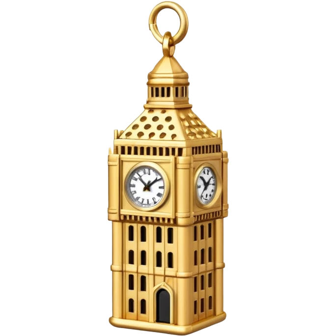 A miniature Big Ben tower charm with golden details



 emoji