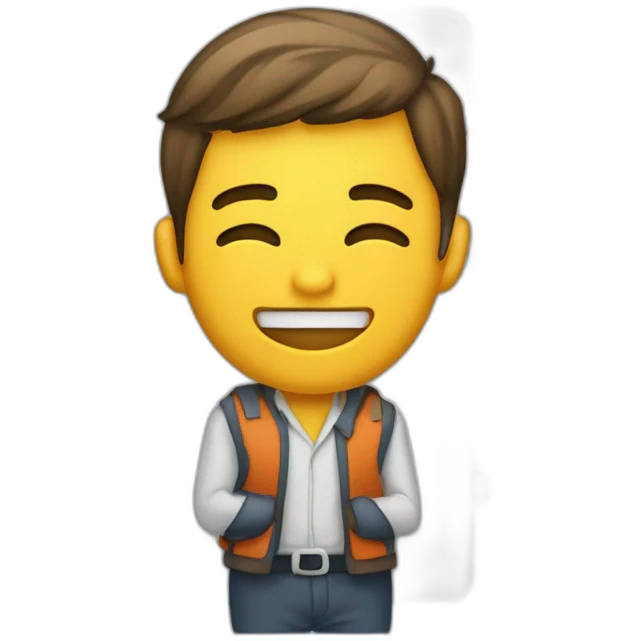 Homme se reposant sur un frigo tenant un billet emoji